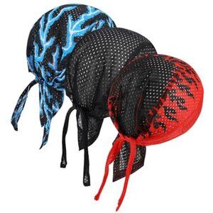 Mens Do Rags 3 Pack Skull Cap Bandana Helmet Liner Beanie Breathable Cooling Hat